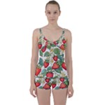 Strawberry-fruits Tie Front Two Piece Tankini
