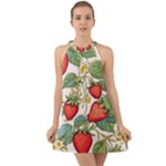 Strawberry-fruits Halter Tie Back Chiffon Dress