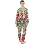 Strawberry-fruits Women s Long Sleeve Satin Pajamas Set	