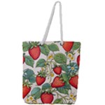 Strawberry-fruits Full Print Rope Handle Tote (Large)