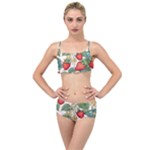 Strawberry-fruits Layered Top Bikini Set