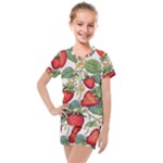 Strawberry-fruits Kids  Mesh T-Shirt and Shorts Set