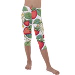 Strawberry-fruits Kids  Lightweight Velour Capri Leggings 