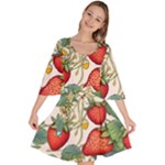 Strawberry-fruits Velour Kimono Dress
