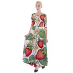 Strawberry-fruits Half Sleeves Maxi Dress