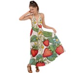Strawberry-fruits Backless Maxi Beach Dress