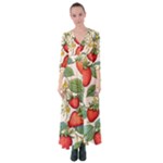 Strawberry-fruits Button Up Maxi Dress