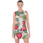 Strawberry-fruits Lace Up Front Bodycon Dress