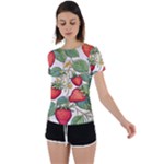 Strawberry-fruits Back Circle Cutout Sports T-Shirt