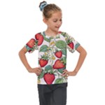 Strawberry-fruits Kids  Mesh Piece T-Shirt