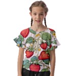 Strawberry-fruits Kids  Cut Out Flutter Sleeves