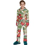 Strawberry-fruits Kids  Long Sleeve Velvet Pajamas Set