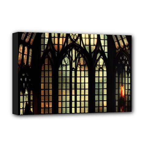 Stained Glass Window Gothic Deluxe Canvas 18  x 12  (Stretched) from ZippyPress