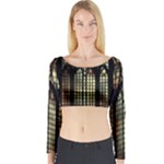 Stained Glass Window Gothic Long Sleeve Crop Top