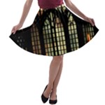 Stained Glass Window Gothic A-line Skater Skirt