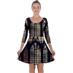 Stained Glass Window Gothic Quarter Sleeve Skater Dress