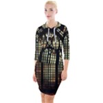 Stained Glass Window Gothic Quarter Sleeve Hood Bodycon Dress