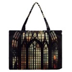 Stained Glass Window Gothic Zipper Medium Tote Bag