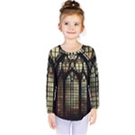 Stained Glass Window Gothic Kids  Long Sleeve T-Shirt