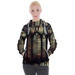 Stained Glass Window Gothic Women s Hooded Pullover
