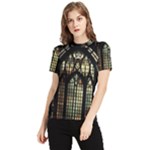 Stained Glass Window Gothic Women s Short Sleeve Rash Guard
