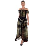 Stained Glass Window Gothic Off Shoulder Open Front Chiffon Dress