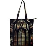 Stained Glass Window Gothic Double Zip Up Tote Bag
