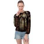Stained Glass Window Gothic Banded Bottom Chiffon Top