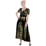 Stained Glass Window Gothic Button Up Short Sleeve Maxi Dress