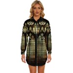 Stained Glass Window Gothic Womens Long Sleeve Shirt Dress