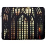 Stained Glass Window Gothic 17  Vertical Laptop Sleeve Case With Pocket