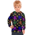 Pattern Repetition Snail Blue Kids  Hooded Pullover