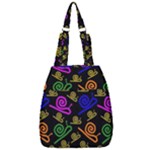 Pattern Repetition Snail Blue Center Zip Backpack