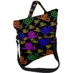 Pattern Repetition Snail Blue Fold Over Handle Tote Bag