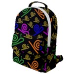 Pattern Repetition Snail Blue Flap Pocket Backpack (Small)