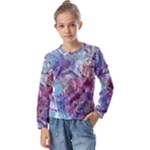 Blend Marbling Kids  Long Sleeve T-Shirt with Frill 