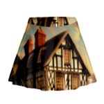 Village House Cottage Medieval Timber Tudor Split timber Frame Architecture Town Twilight Chimney Mini Flare Skirt