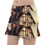 Village House Cottage Medieval Timber Tudor Split timber Frame Architecture Town Twilight Chimney Classic Tennis Skirt