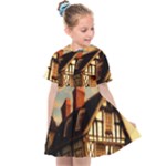 Village House Cottage Medieval Timber Tudor Split timber Frame Architecture Town Twilight Chimney Kids  Sailor Dress