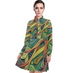 Outdoors Night Setting Scene Forest Woods Light Moonlight Nature Wilderness Leaves Branches Abstract Long Sleeve Chiffon Shirt Dress
