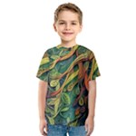 Outdoors Night Setting Scene Forest Woods Light Moonlight Nature Wilderness Leaves Branches Abstract Kids  Sport Mesh T-Shirt