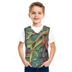 Outdoors Night Setting Scene Forest Woods Light Moonlight Nature Wilderness Leaves Branches Abstract Kids  Basketball Tank Top