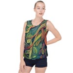 Outdoors Night Setting Scene Forest Woods Light Moonlight Nature Wilderness Leaves Branches Abstract Bubble Hem Chiffon Tank Top