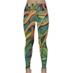 Outdoors Night Setting Scene Forest Woods Light Moonlight Nature Wilderness Leaves Branches Abstract Lightweight Velour Classic Yoga Leggings