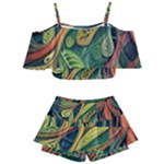 Outdoors Night Setting Scene Forest Woods Light Moonlight Nature Wilderness Leaves Branches Abstract Kids  Off Shoulder Skirt Bikini