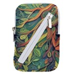 Outdoors Night Setting Scene Forest Woods Light Moonlight Nature Wilderness Leaves Branches Abstract Belt Pouch Bag (Large)