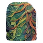 Outdoors Night Setting Scene Forest Woods Light Moonlight Nature Wilderness Leaves Branches Abstract Drawstring Pouch (3XL)