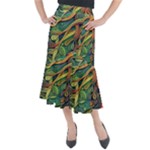 Outdoors Night Setting Scene Forest Woods Light Moonlight Nature Wilderness Leaves Branches Abstract Midi Mermaid Skirt