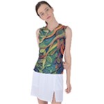 Outdoors Night Setting Scene Forest Woods Light Moonlight Nature Wilderness Leaves Branches Abstract Women s Sleeveless Sports Top