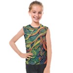 Outdoors Night Setting Scene Forest Woods Light Moonlight Nature Wilderness Leaves Branches Abstract Kids  Mesh Tank Top